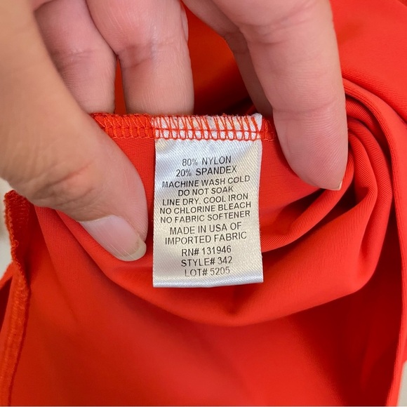 Jude Connally 1/4 Zip Long Sleeves Sporty High Neck Top Orange Size M - Picture 7 of 7